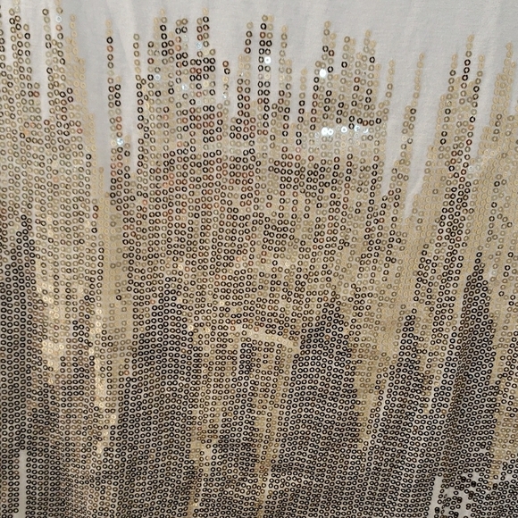 New York & Company Gold and White Short Sleeve Tee - Picture 3 of 5